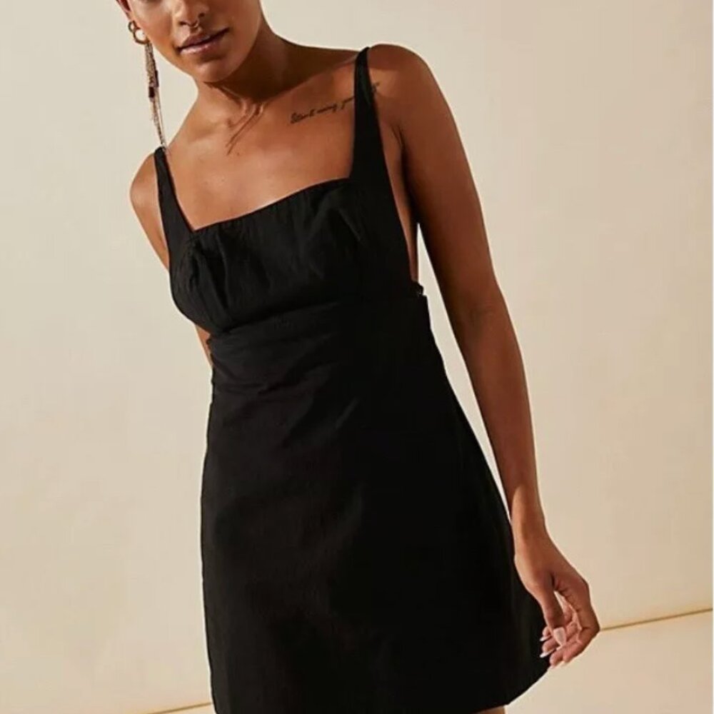 Free people black little loca mini dress small